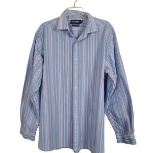 Polo Golf Ralph Lauren Shirt Mens Button Down XL Blue Pink Multi Sniped Preppy